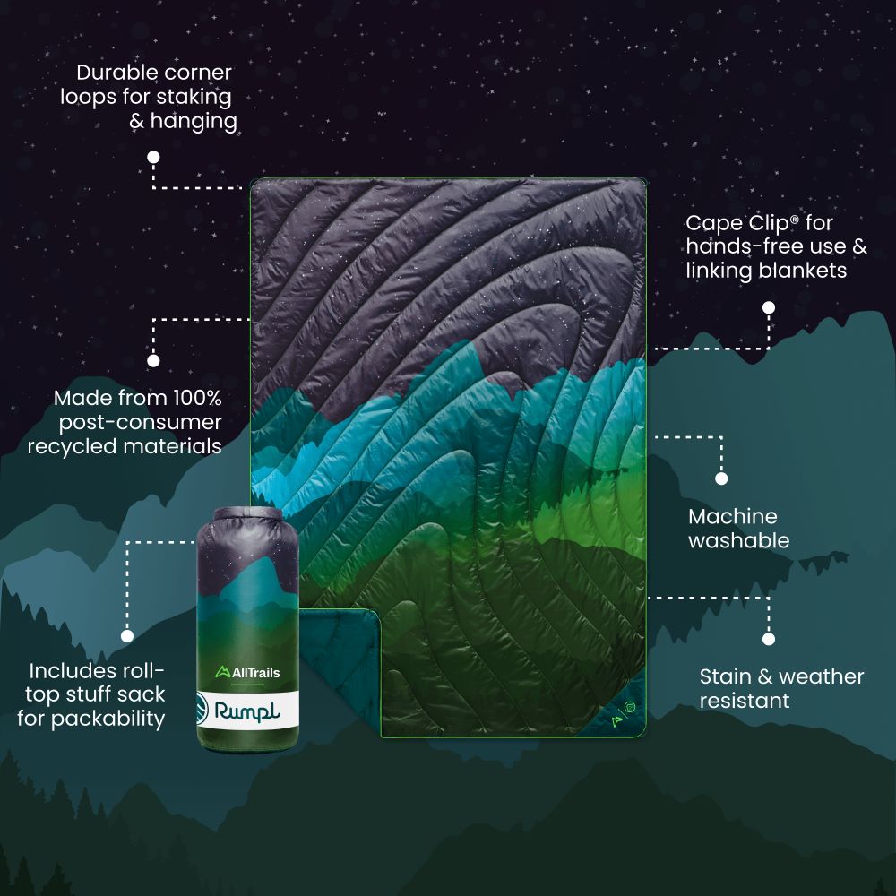 Rumpl Original Puffy Blanket - AllTrails - Night Hikes Original Puffy Blanket - AllTrails - Night Hikes | Rumpl x AllTrails Printed Original