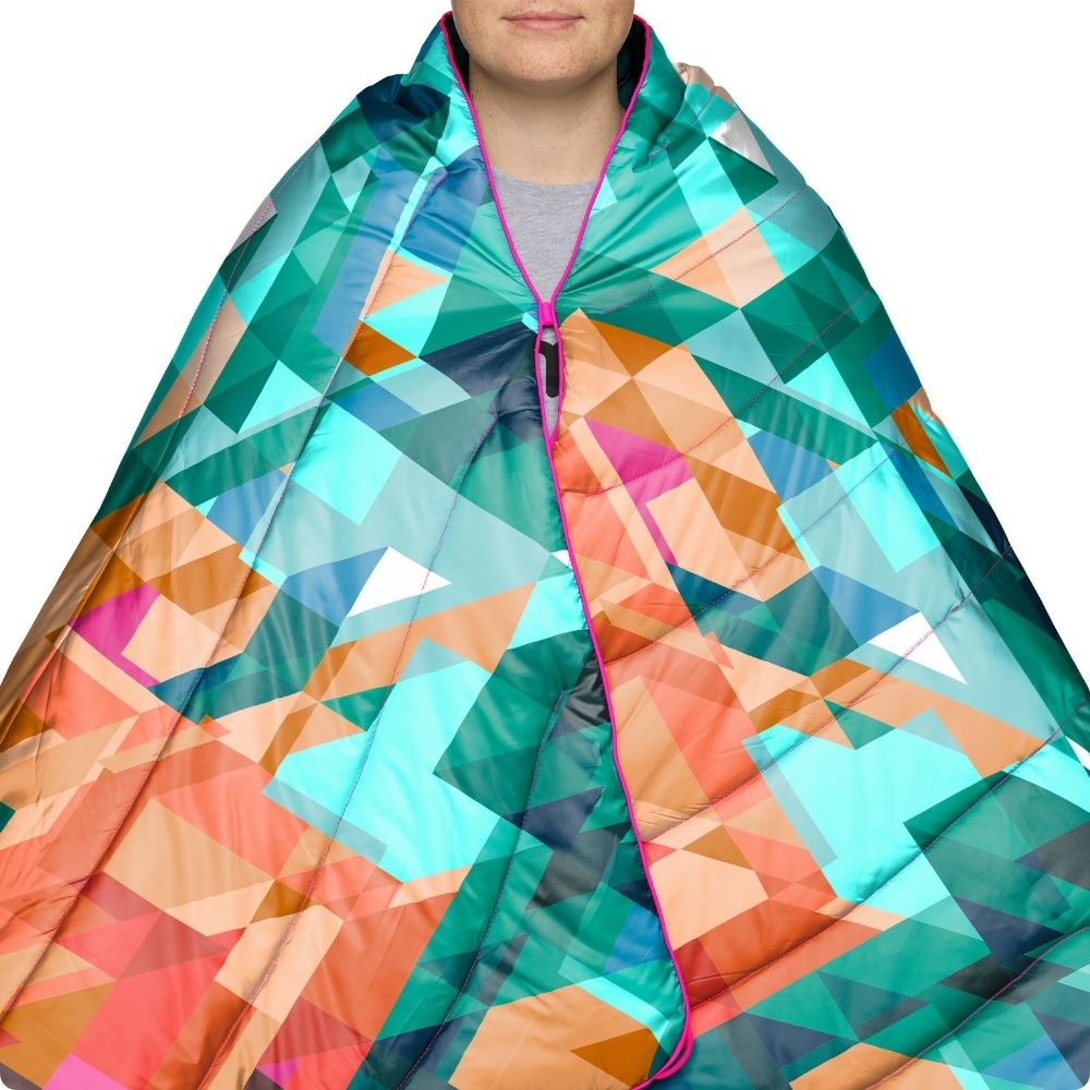 Rumpl Original Puffy Blanket - Geo Cool Geo Blankets | Rumpl Blankets For Everywhere Printed Original