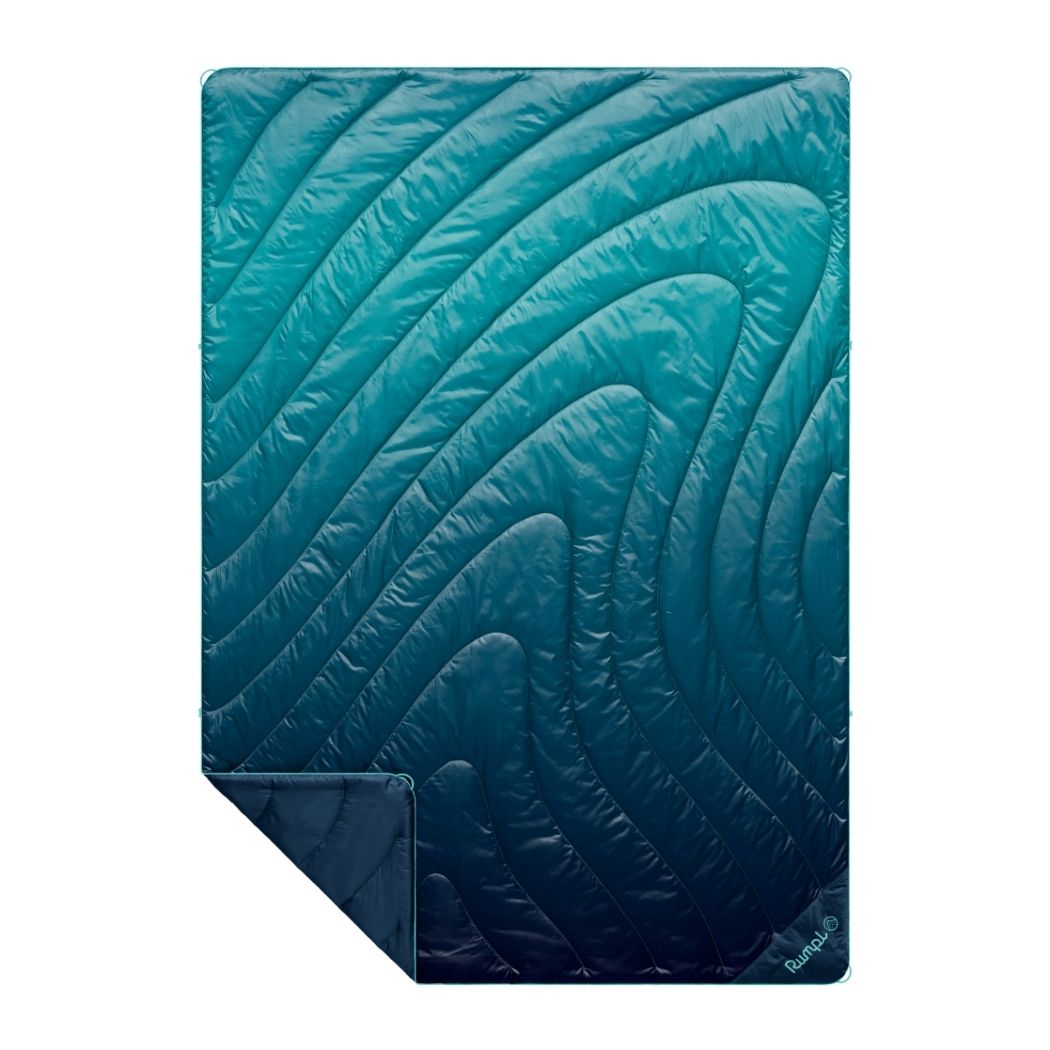 Top Rumpl Throw Blankets in Glacier Blue Fade and Yellowstone Blanket