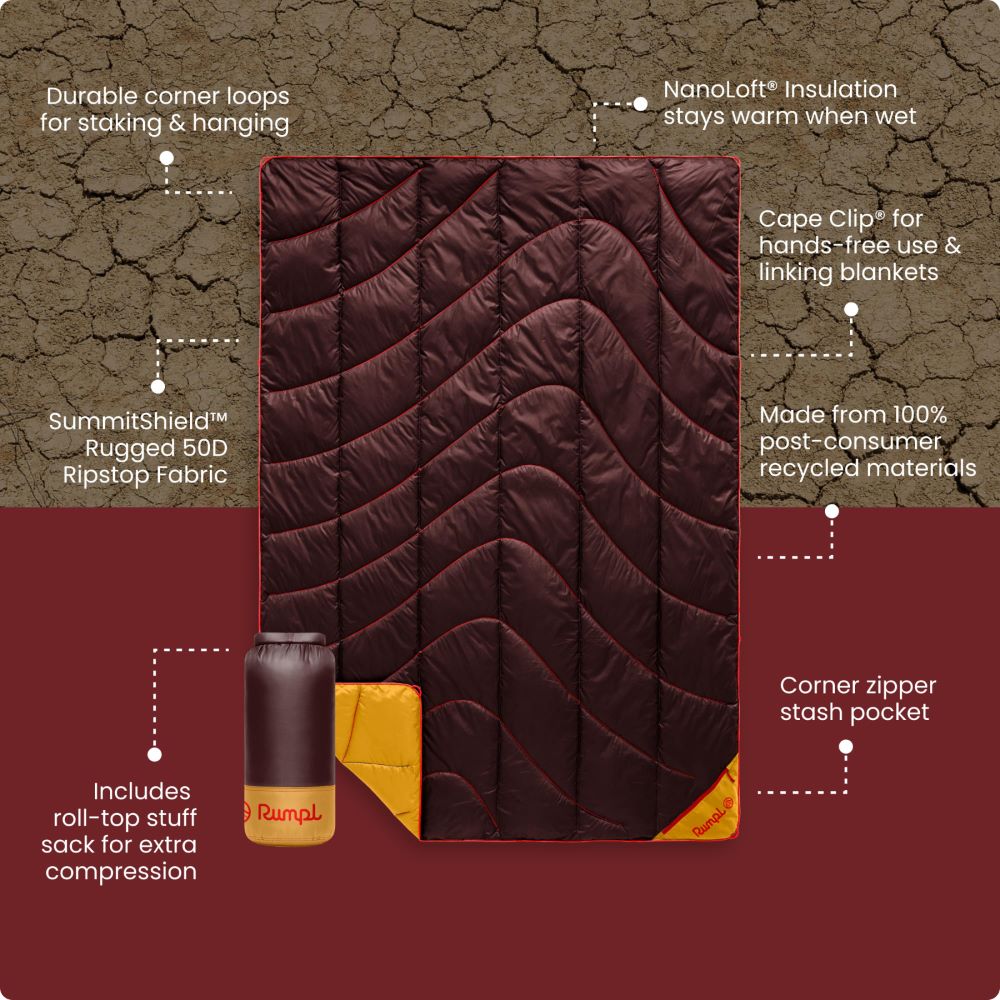 Rumpl Backcountry Puffy Blanket - Redwood Backcountry Puffy Blanket - Redwood | Rumpl Blankets For Everywhere Solid Backcountry Puffy