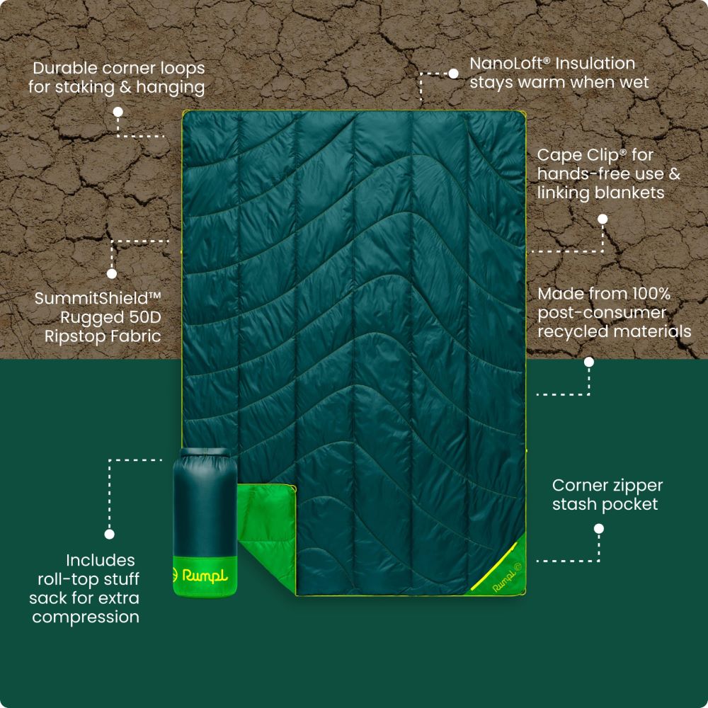 Rumpl Backcountry Puffy Blanket - Sea Moss Backcountry Puffy Blanket - Sea Moss | Rumpl Blankets For Everywhere Solid Backcountry Puffy